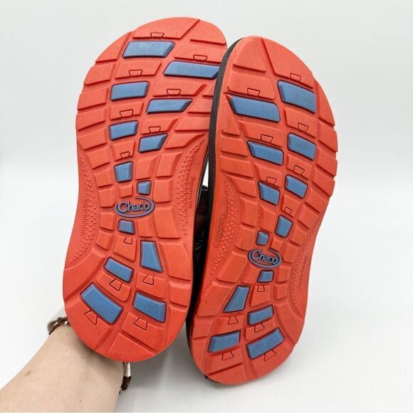 Chaco Kids Waterproof Sport Swim Hiking Sandals Orange Blue Size 4 - Picture 9 of 12
